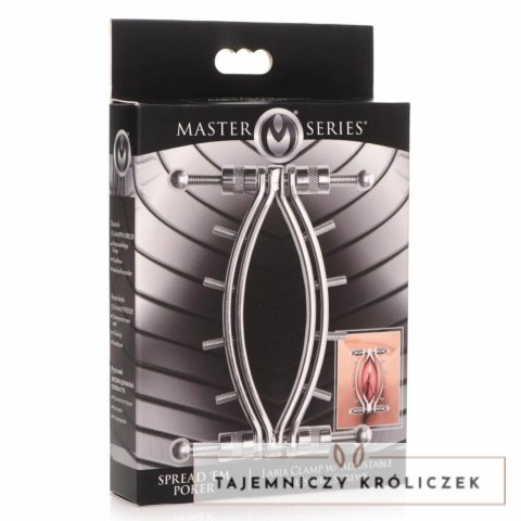 Master Series Spread 'Em Poker klamra intymna ze stali, regulacja nacisku XR Brands