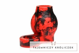XR Brands Hell Hound Red - silikonowy pierścień z funkcją rozciągania XR Brands