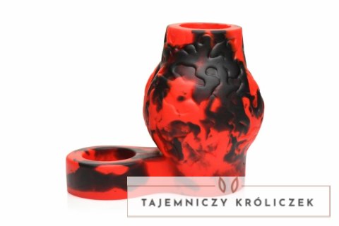 XR Brands Hell Hound Red - silikonowy pierścień z funkcją rozciągania XR Brands