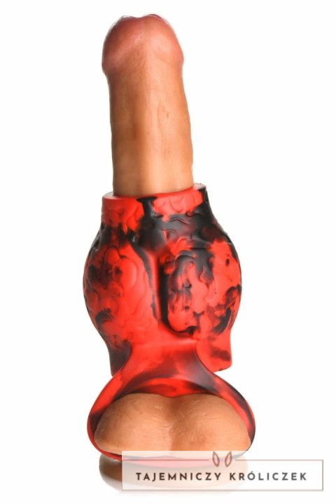 XR Brands Hell Hound Red - silikonowy pierścień z funkcją rozciągania XR Brands