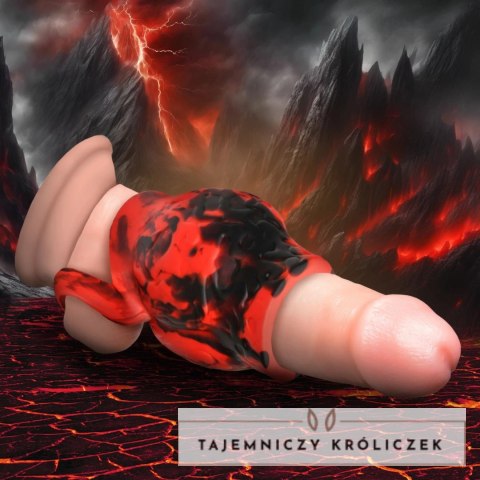 XR Brands Hell Hound Red - silikonowy pierścień z funkcją rozciągania XR Brands