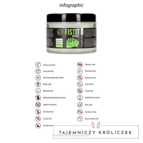 Shots Fist It Natural - Lubrykant wodny 500ml, wegański, bez zapachu Fist It by Shots