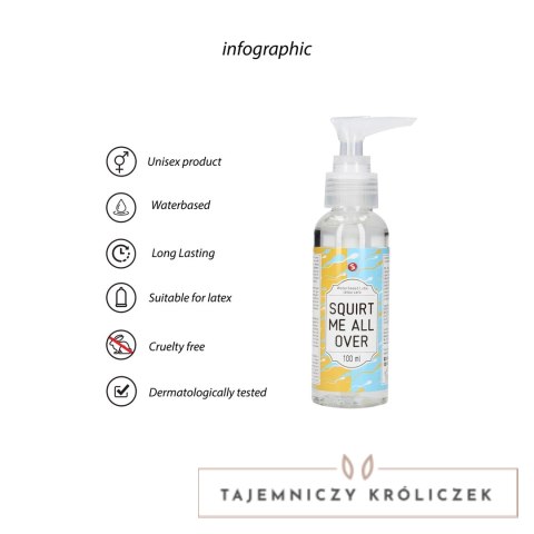 Shots S-line Squirt Me All Over Lubrykant wodny 100 ml hipoalergiczny S-Line by Shots