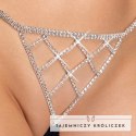 Cottelli LINGERIE String S-L z kryształkami, czarny, regulowany Cottelli