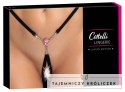 Cottelli LINGERIE String S-L z ozdobnym kryształem i łańcuszkami Cottelli