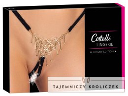 Cottelli Lingerie S-L String z Dekoracją Regulowany Biało-Złoty Cottelli