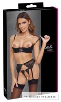 Cottelli Lingerie komplet koronkowy 3-częściowy czarny 85B/L Cottelli
