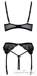 Cottelli Lingerie komplet koronkowy 3-częściowy czarny 85B/L Cottelli