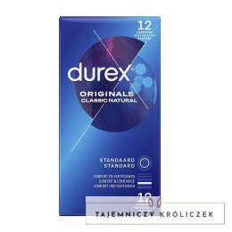 Durex Originals Classic Natural 12 szt. lateksowe, 54 mm, nawilżane Durex