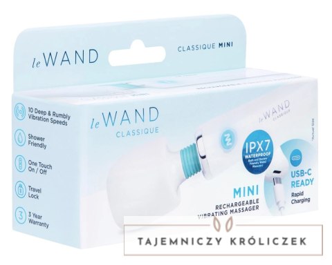 Le Wand Classique Mini Biała Masażerka Kompaktowa Wodoodporna 14,1cm Le Wand