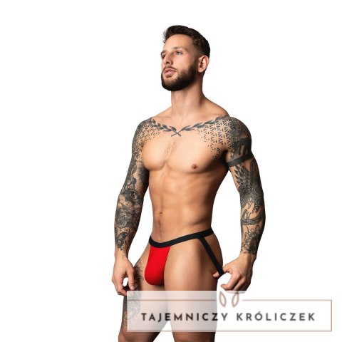 Male Power Hot Mesh Jock L/XL czerwono-czarny anatomiczny model Male Power