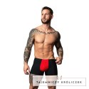 Male Power Hot Mesh Pouch Short M czarno-czerwone szorty siateczkowe Male Power