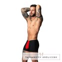 Male Power Hot Mesh Pouch Short S czarno-czerwone szorty siateczkowe Male Power