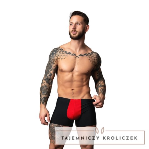 Male Power Hot Mesh Short L czarno-czerwone, przewiewna mikrosiatka Male Power