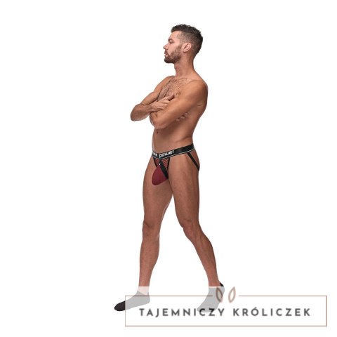 Male Power Jock L/XL Bordowy - Pas intymny z elastycznym pierścieniem Male Power