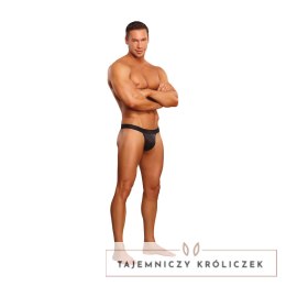 Male Power Micro Tanga S/M Czarna z Pierścieniem Silikonowym Czerwonym Male Power