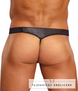 Male Power Micro Tanga S/M Czarna z Pierścieniem Silikonowym Czerwonym Male Power