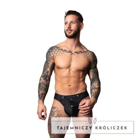 Male Power Oh Snap! męskie slipy z odpinanym panelem S/M czarne Male Power