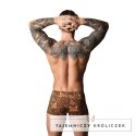 Male Power Pantalon Corto XL z pierścieniem silikonowym, wzor leopard brązowy Male Power