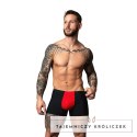 Male Power Pouch Short XL czarno-czerwone, przewiewna mikrosiatka Male Power