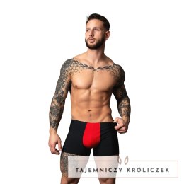Male Power Pouch Short XL czarno-czerwone, przewiewna mikrosiatka Male Power