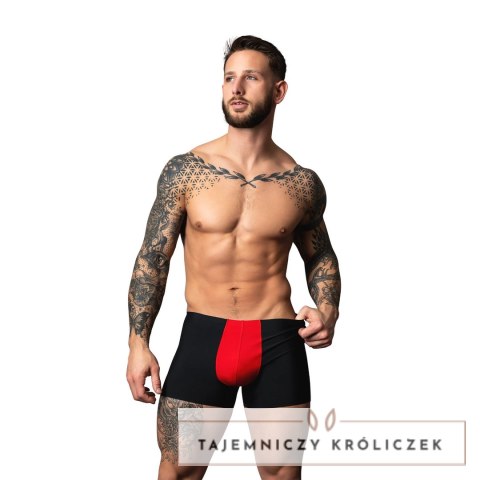 Male Power Pouch Short XL czarno-czerwone, przewiewna mikrosiatka Male Power
