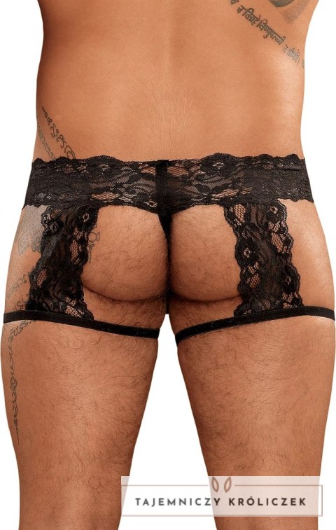 Male Power Scandal-Lace stringi z pasami ozdobnymi, koronka, rozmiar uniwersalny Male Power