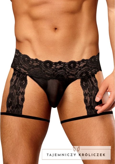 Male Power Scandal-Lace stringi z pasami ozdobnymi, koronka, rozmiar uniwersalny Male Power