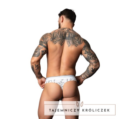 Male Power Soo Cumfy Thong L/XL biały marmurkowy - komfortowy model Male Power