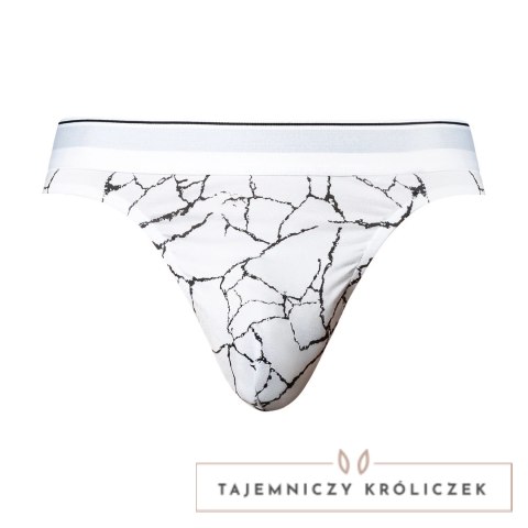 Male Power Soo Cumfy Thong L/XL biały marmurkowy - komfortowy model Male Power