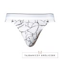 Male Power Soo Cumfy Thong S/M biały marmurkowy model męski Male Power