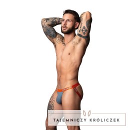 Male Power Uplift Jock Cobalt S/M szary-pomarańczowy z pierścieniem Male Power
