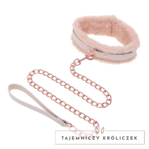 Sportsheets S&M Peaches 'n CreaMe Fur Collar & Leash kremowy, regulowany Sportsheets