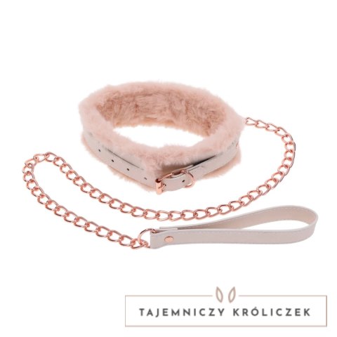 Sportsheets S&M Peaches 'n CreaMe Fur Collar & Leash kremowy, regulowany Sportsheets