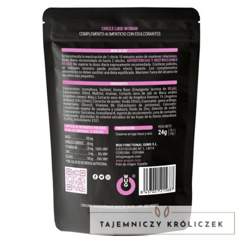 WUG Sex Sense Woman - Gumy z Angelica Sinensis, Maca i Cynkiem 10 szt. WUG GUM