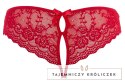 Cottelli Lingerie figi koronkowe z wycięciami i kokardkami XL czerwone Cottelli