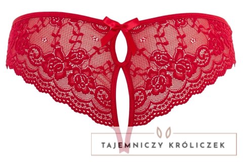 Cottelli Lingerie figi koronkowe z wycięciami i kokardkami XL czerwone Cottelli
