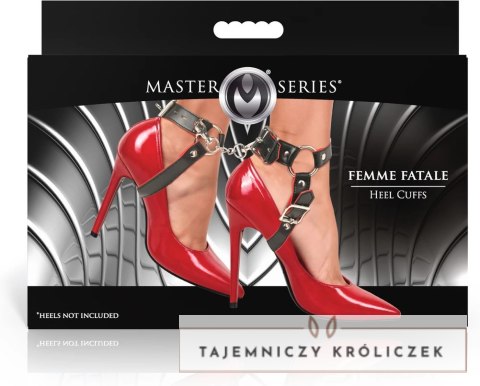 Femme Fatale Punos de Tacon czarno-czerwone mankiety na kostki z eko-skory XR Brands