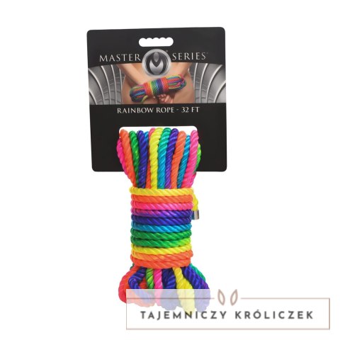 Master Series Cuerda Arcoiris lina nylonowa 32ft neonowa tęczowa XR Brands