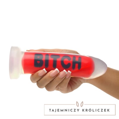 XR Brands BITCH model silikonowy czerwony 18,5 cm z przyssawką XR Brands