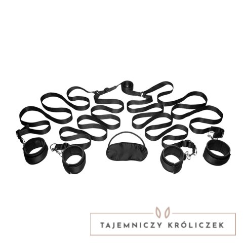 XR Brands Frisky Bedroom Restraint Kit - Uniwersalny zestaw mocujący czarny XR Brands