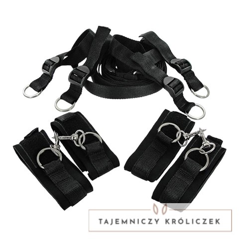 XR Brands Frisky Bedroom Restraint Kit - Uniwersalny zestaw mocujący czarny XR Brands