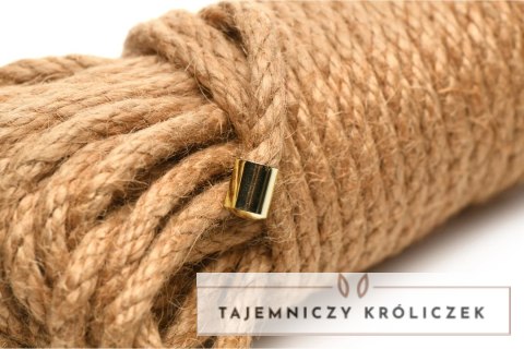 XR Brands Lina jutowa pleciona 10 m z metalowymi końcowkami XR Brands