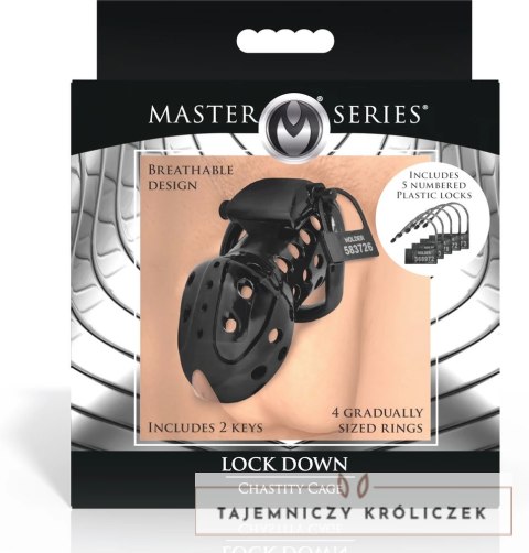 XR Brands Lock Down - system anatomiczny czarny, 4 rozmiary pierścieni XR Brands