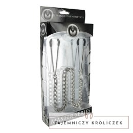 XR Brands Master Series - Zaciski na sutki z regulacją i łańcuszkiem XR Brands