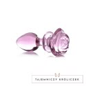 XR Brands Rose Glass Plug duży - dekoracyjny szklany korek borokrzemowy XR Brands