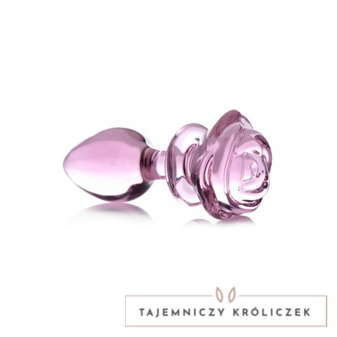 XR Brands Rose Glass Plug duży - dekoracyjny szklany korek borokrzemowy XR Brands