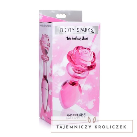 XR Brands Rose Glass Plug duży - dekoracyjny szklany korek borokrzemowy XR Brands