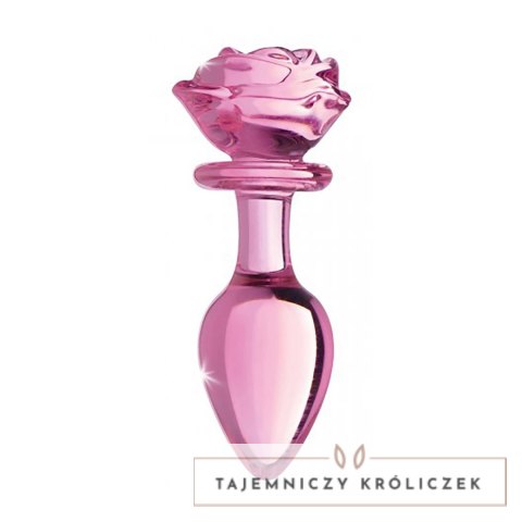 XR Brands Rose Glass Plug duży - dekoracyjny szklany korek borokrzemowy XR Brands
