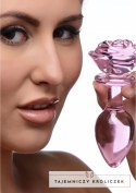 XR Brands Rose Glass Plug duży - dekoracyjny szklany korek borokrzemowy XR Brands